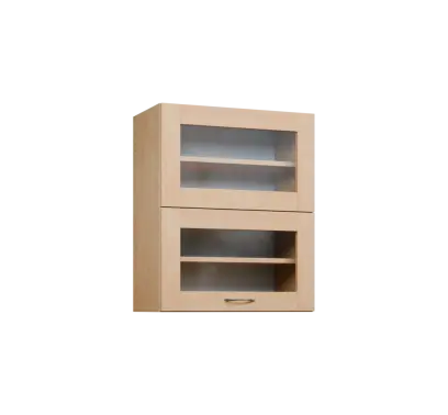 CHVVP - 6S horní skříňka, 2 výklopy, prosklená, 730x600x300, bříza světlá